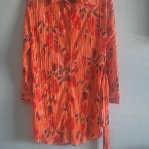 Orange Floral Mini Dress